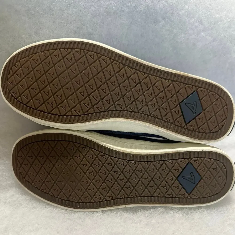 Sperry Topsider Women's 7 Pier Wave Canvas Boat Shoe ST585104 Memory Foam Navy